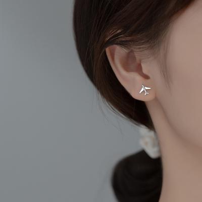 Korean Style Cute Mini Earrings  Asymmetrical Airplane Cloud Earrings  Small Student Ears