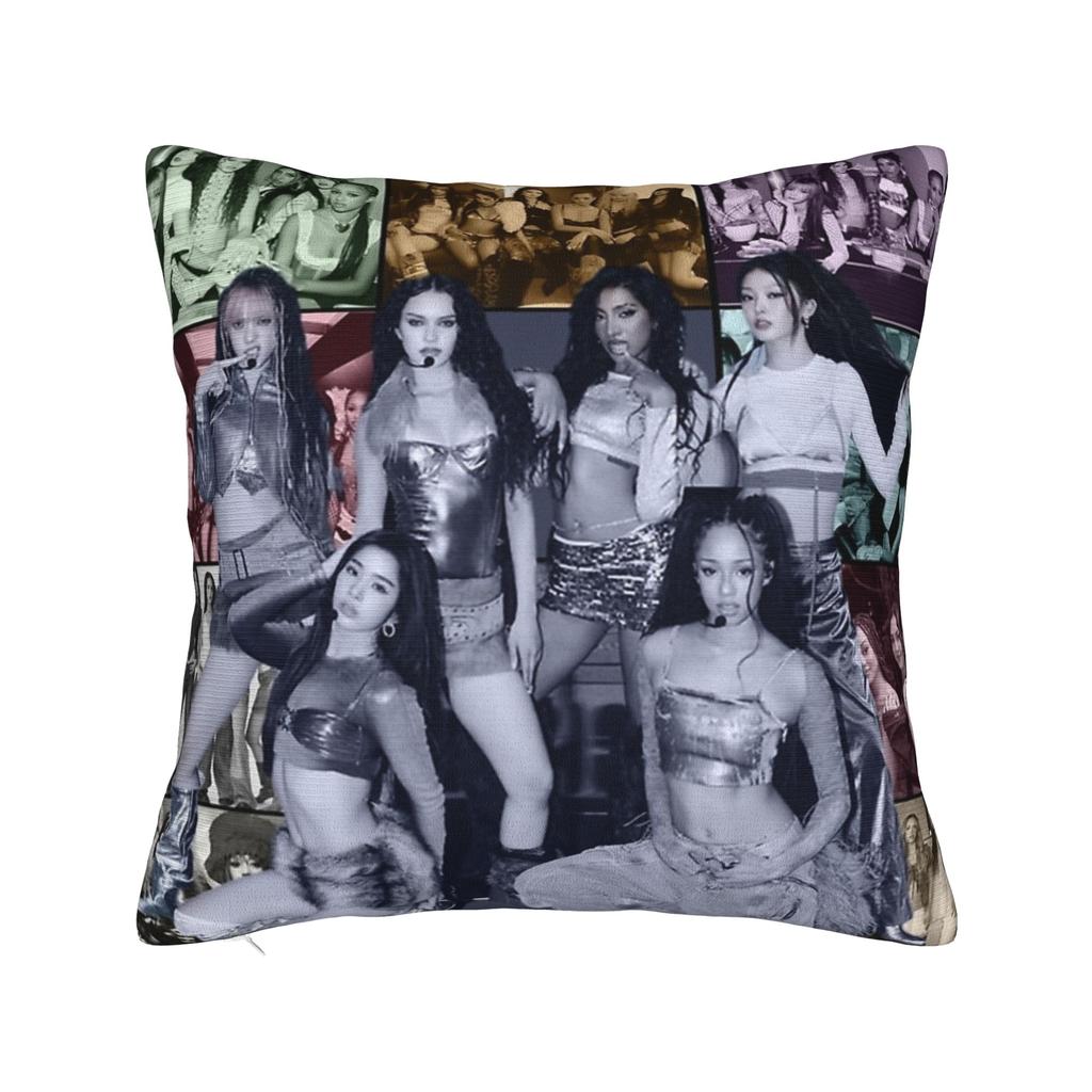 Daniela Katseyes Kpop Girl Group Pillowcase Printed Cushion Cover Gift Throw Pillow Case Cover Home Zipper
