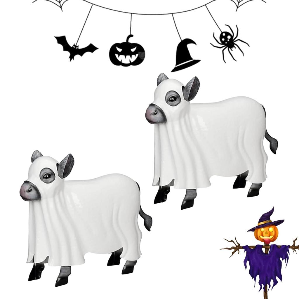 Spooky Metal Cow Statue,Halloweens Yard Decoration Prop ,Host Cow Decor,CowsStatue, Halloweens Cows Decorations Outdoor SculptureStatue,Hallowe