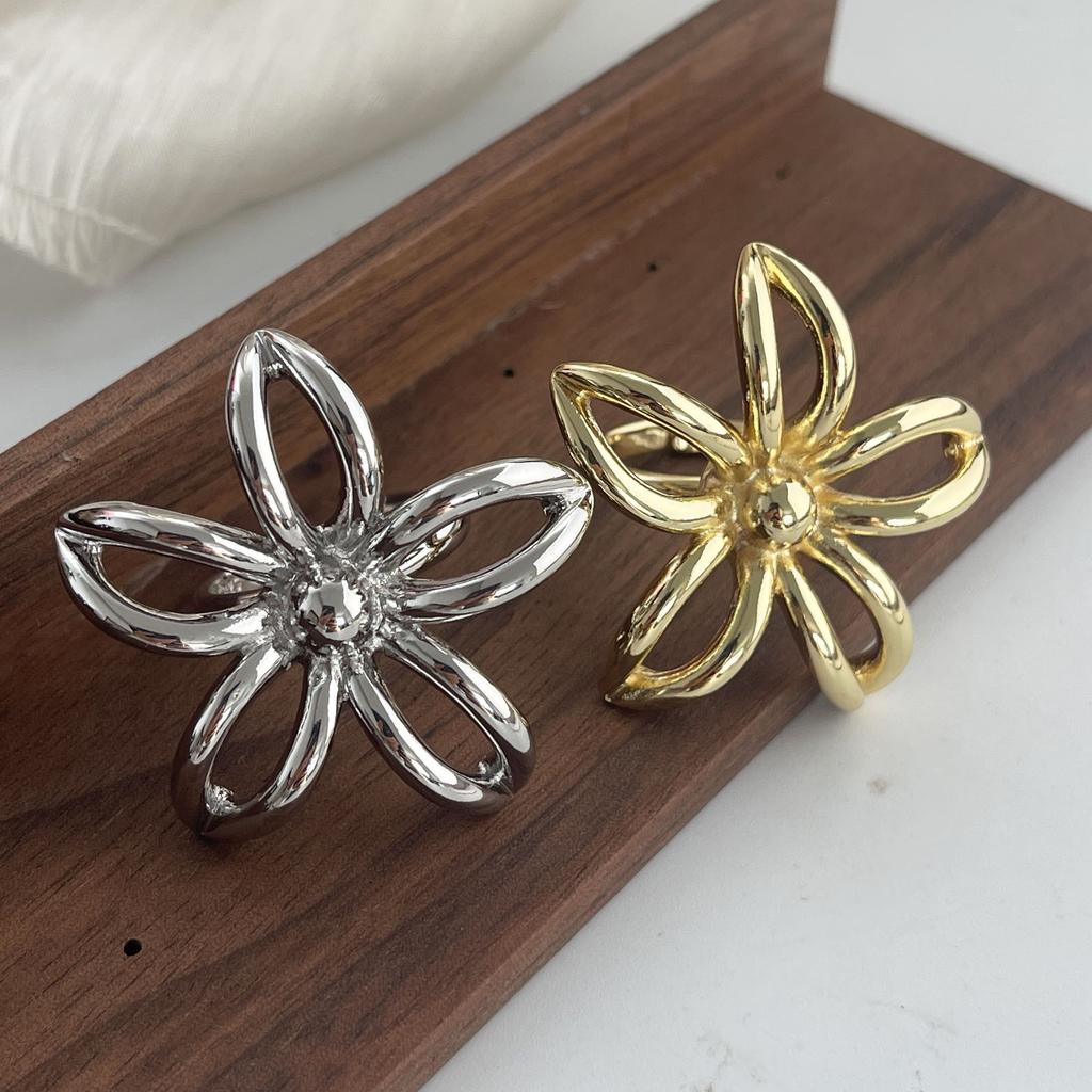 Xiaomi 925 Sterling Silver Rings for Women Couple Minimalist Handmade Simple Gold FLower Ring Fine Jewelry Gift Prevent Allergy