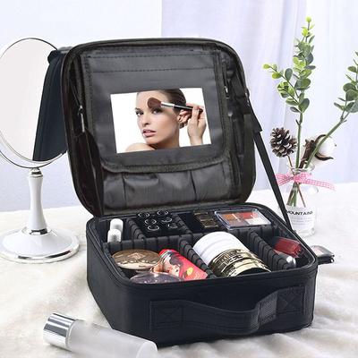 Tragbarer professioneller Make-up-Koffer Wasserdichte Reise-Make-up-Tasche für Damen mit Spiegel Kosmetologie Nagelwerkzeug Koffer für Frauen