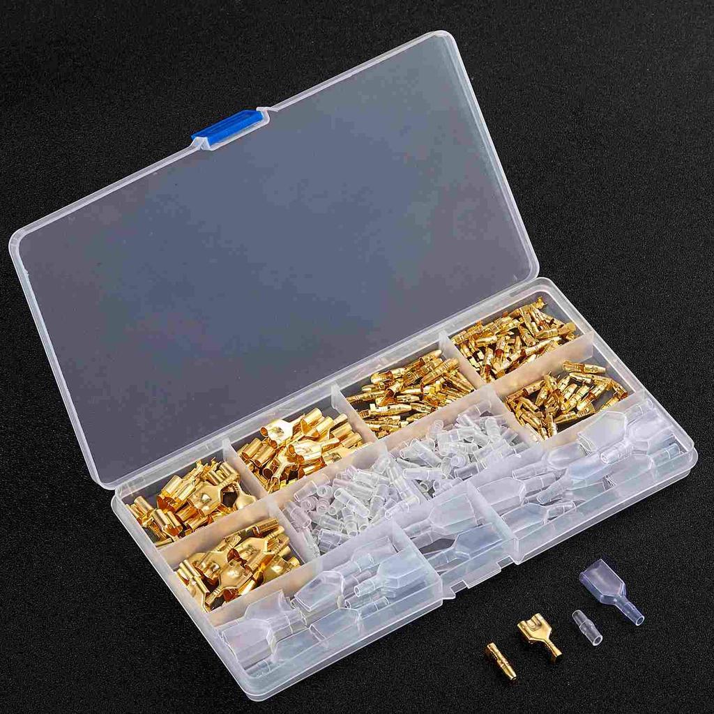Litorange Double Bullet Terminal Set, 240 Pieces CA/CW104 Bifurcated Male/Female