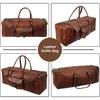 Leather Duffel Bag Large 32 Inch Single Pocket | Travel Tote Carryon Bag Gym Sports Weekender Overnight | Duffle Bag For Men and Women