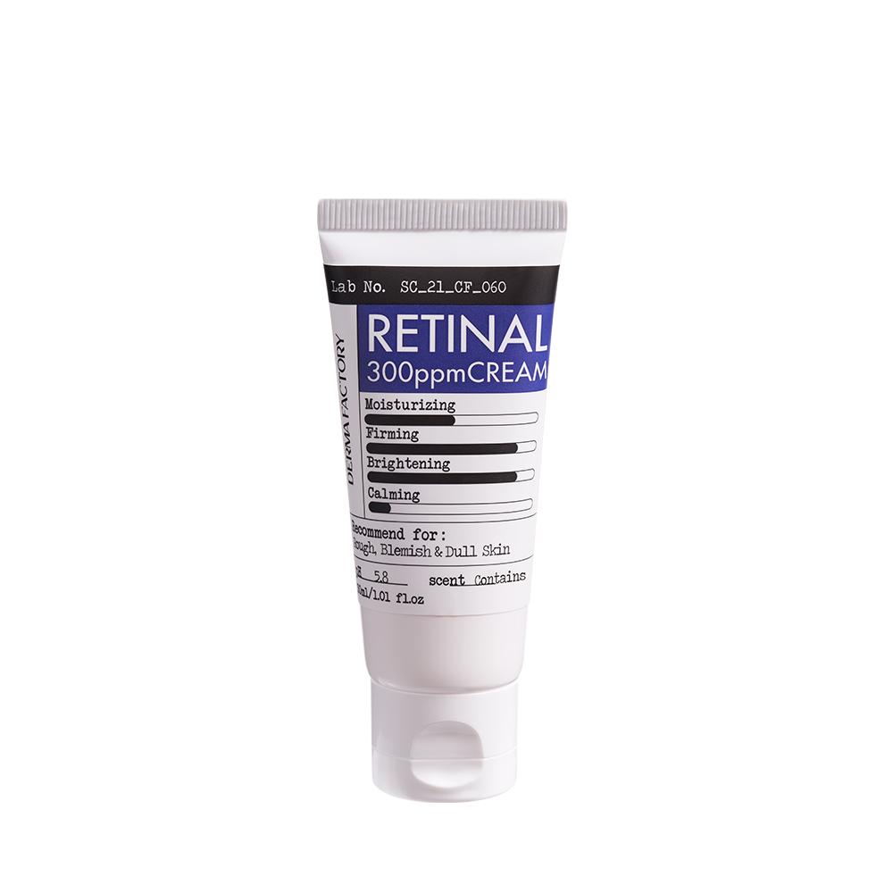 Derma Factory Retinal 300ppm Cream – Advanced Vitamin A Anti-Wrinkle, Firming, Brightening & Lifting Vegan Care, Korean
