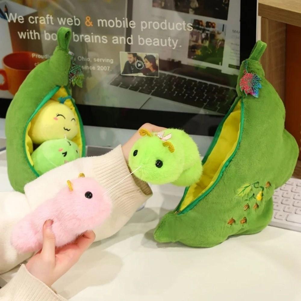 Fluffy Simulation Pea Pod Plush Doll Lifelike Plants Kidney Bean Plush Toy  Home Decor