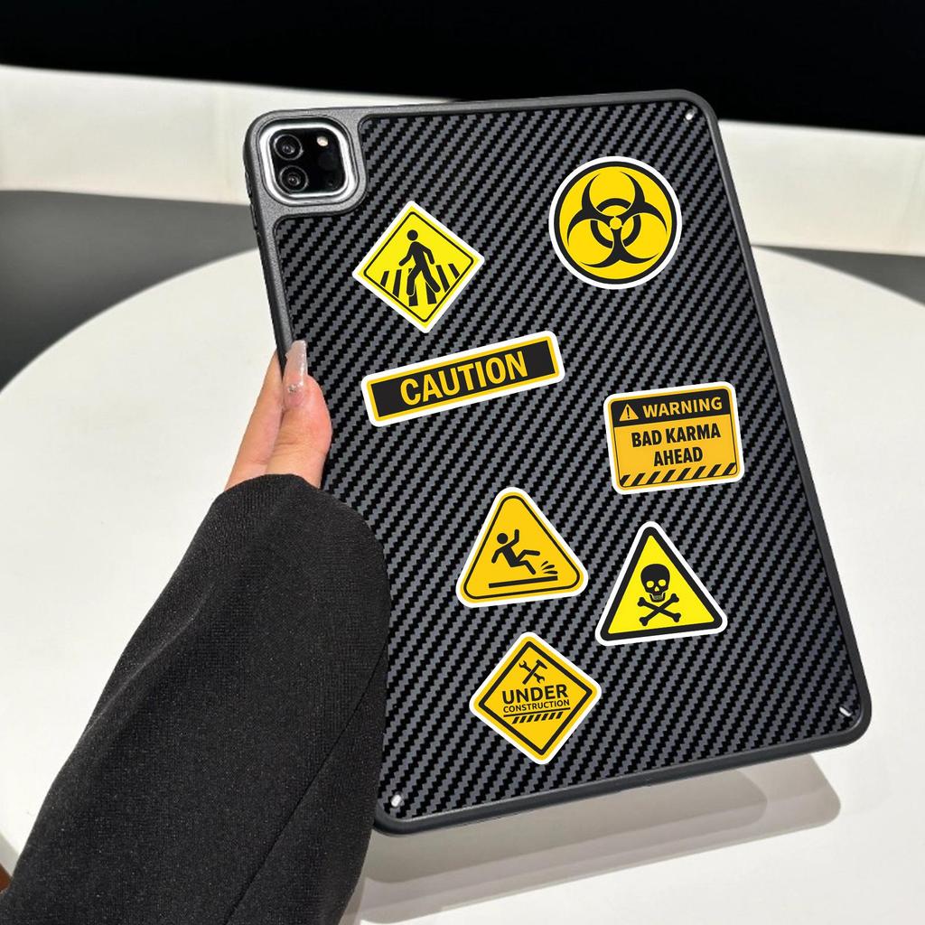 60pcs Waterproof Warning Sign Stickers for Phone Cases, Water Cups, Desktops, and Laptops