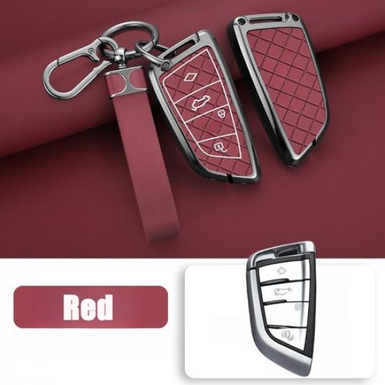 Zinc Alloy Leather Car Key Case Cover For BMW X1 X2 X3 X4 X5 X6 X5M 1 2 3 4 5 6