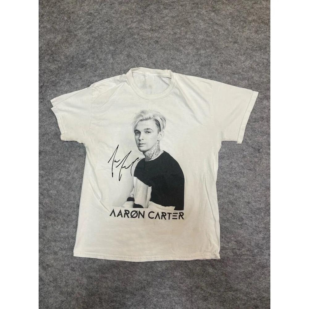 Rare Aaron Carter White 100% Cotton Full Tee Shirt Unisex Unisex T-Shirt XXL