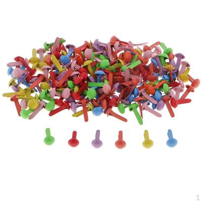 200pcs Mini Decorative Round Head Split Pins Metal Brads Paper Fasteners for Craft Office