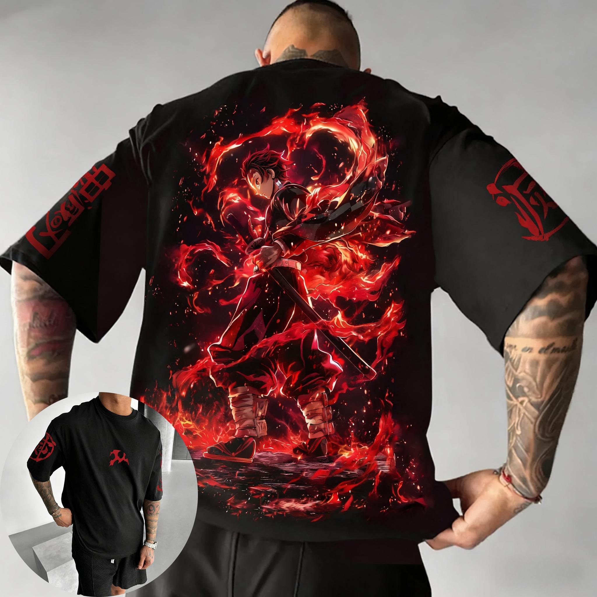 

Demon Slayer Anime Co Branded Printed T-shirt Summer New Men s Japanese Harajuku Loose Casual Parent Child Top XS