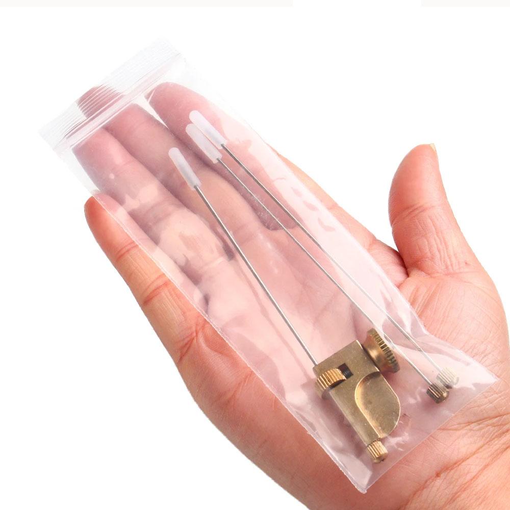 1Set Tube Fly Tying Tool Kit Brass & Stainless Steel Adapter with 3 Sizes Needles for Tube Flies Fits Fly Fishing Vise Jaws