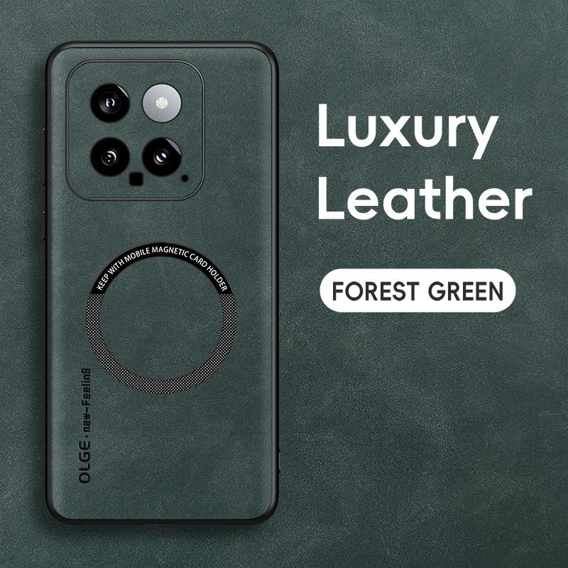 Magnetic Retro Leather Soft Case For Xiaomi 14 Pro Xiaomi14 Pro 5G Wireless Charging Phone Case Cover