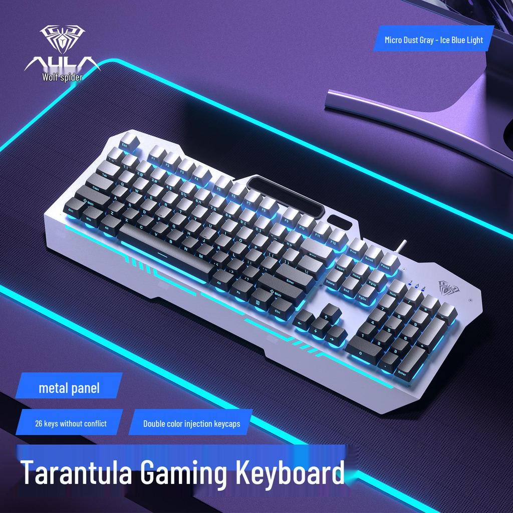 Wolf Spider F3010 Mechanical Gaming Keyboard & Mouse Set - Wired 3-Piece for Laptop/Office.