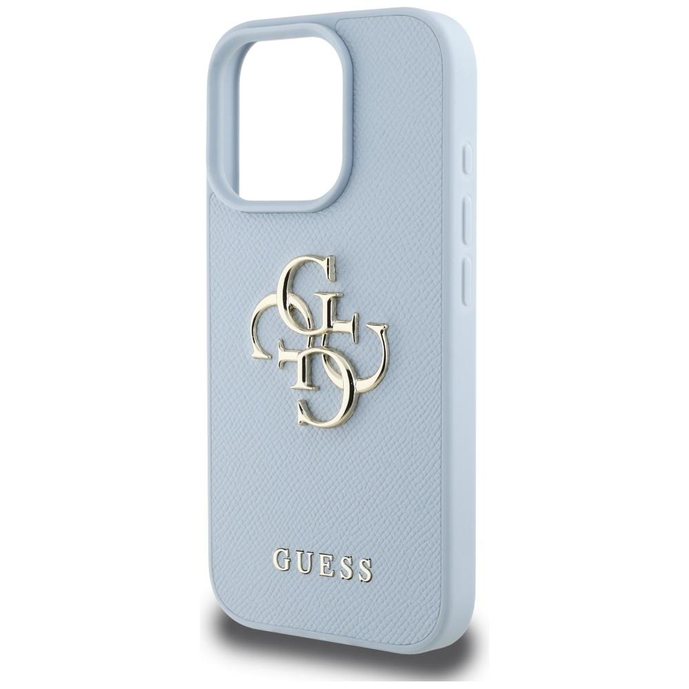Hülle für iPhone 16 Pro Max Guess Gekörntes Klassisches Logo Blau