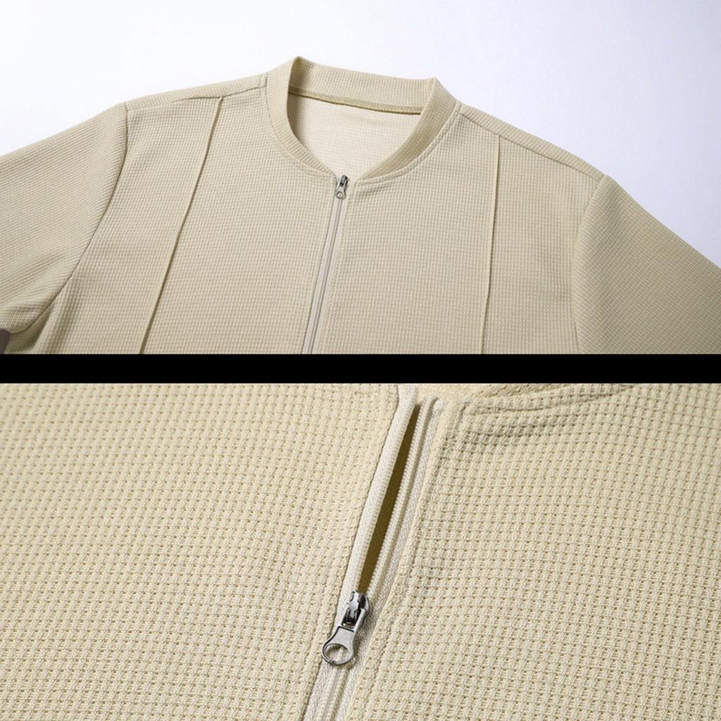 Men's Summer Sports T-shirt Set Zip-up Short-sleeved Shorts Two-piece Casual Pants