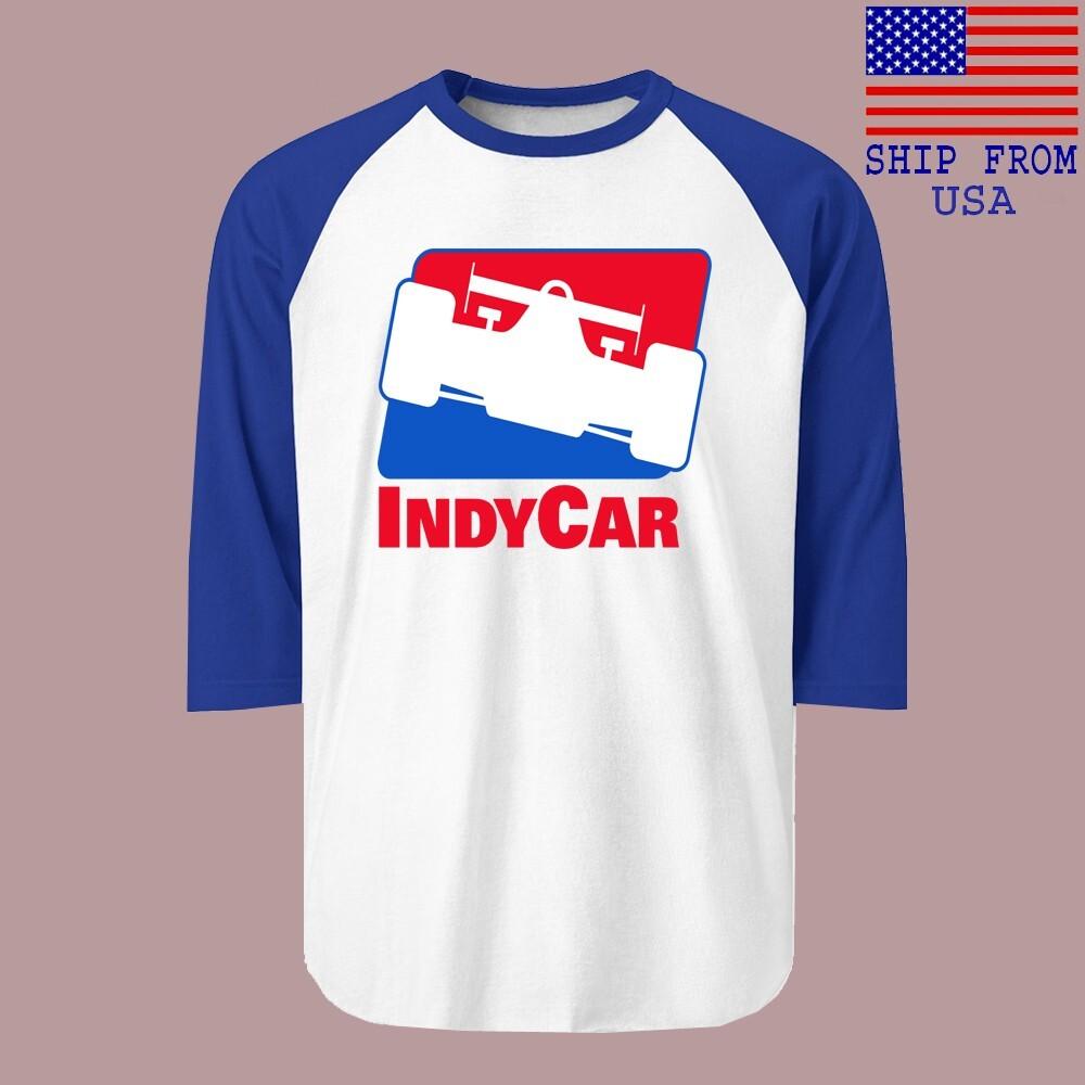 Indy Car Racing Men#039;s Raglan Blue Size S2XL Unisex T-Shirt XXXL