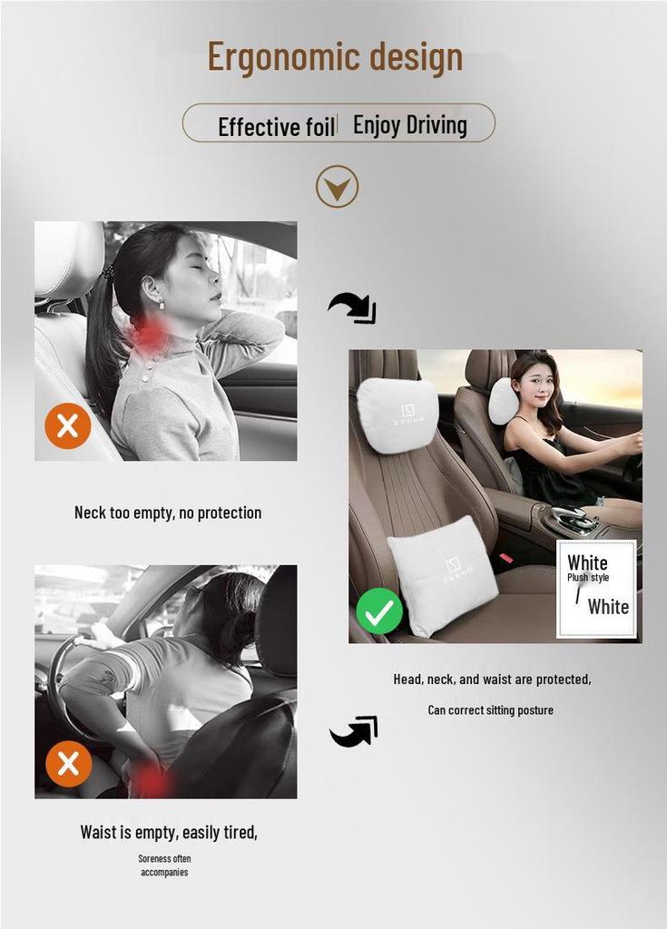 Zeekr X Car Interior Set: Headrest, Lumbar, and Neck Pillows