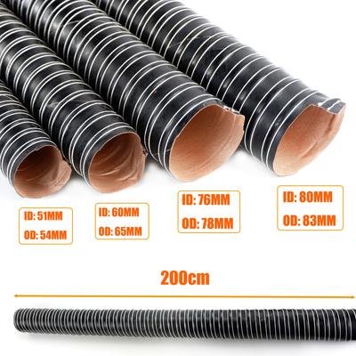 200CM 51mm 60mm 76mm ID Potrubí Hadice pro Dieselový Ohřívač Motoru Nasávání Brzdění Odolné Vysokým Teplotám Pro Auto Obytný Vůz Nákladní Automobil Karavan