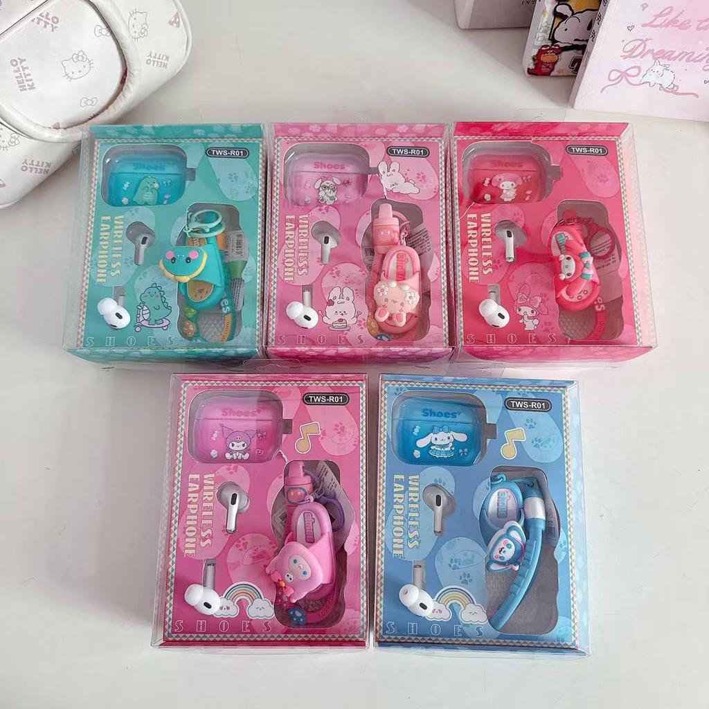 Мультяшний тваринний обертовий брелок: Милі Бездротові Bluetooth TWS Навушники в Дизайні Капців