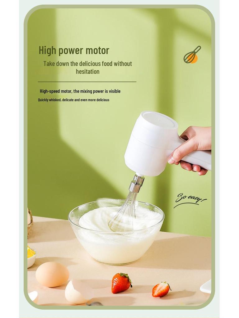 Multifunctional Wireless Egg Beater: Portable, Rechargeable Cream & Dough Mixer for Baking