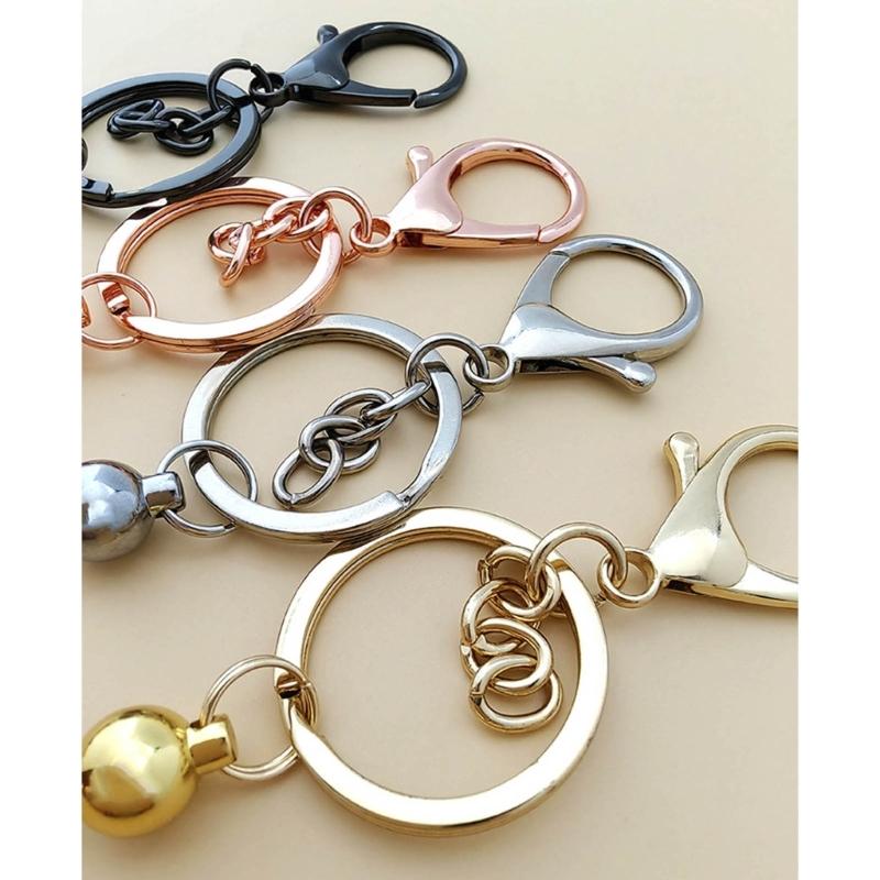 Metal Beaded Keys Chain Gradual Color Diy Beaded Stainless Steel Keychain Can Hang Cutlery Bottle Opener Wine Stopper