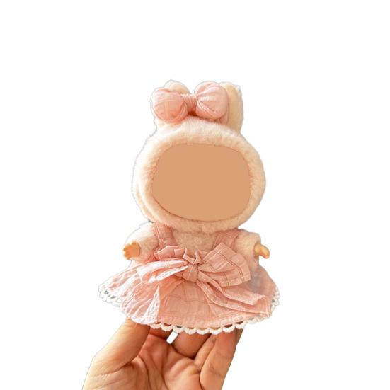 17cm Doll Clothes Set 2-Piece Set Skirt Outfit with Headwear Playtime Doll Attire Doll Fashion Accessories