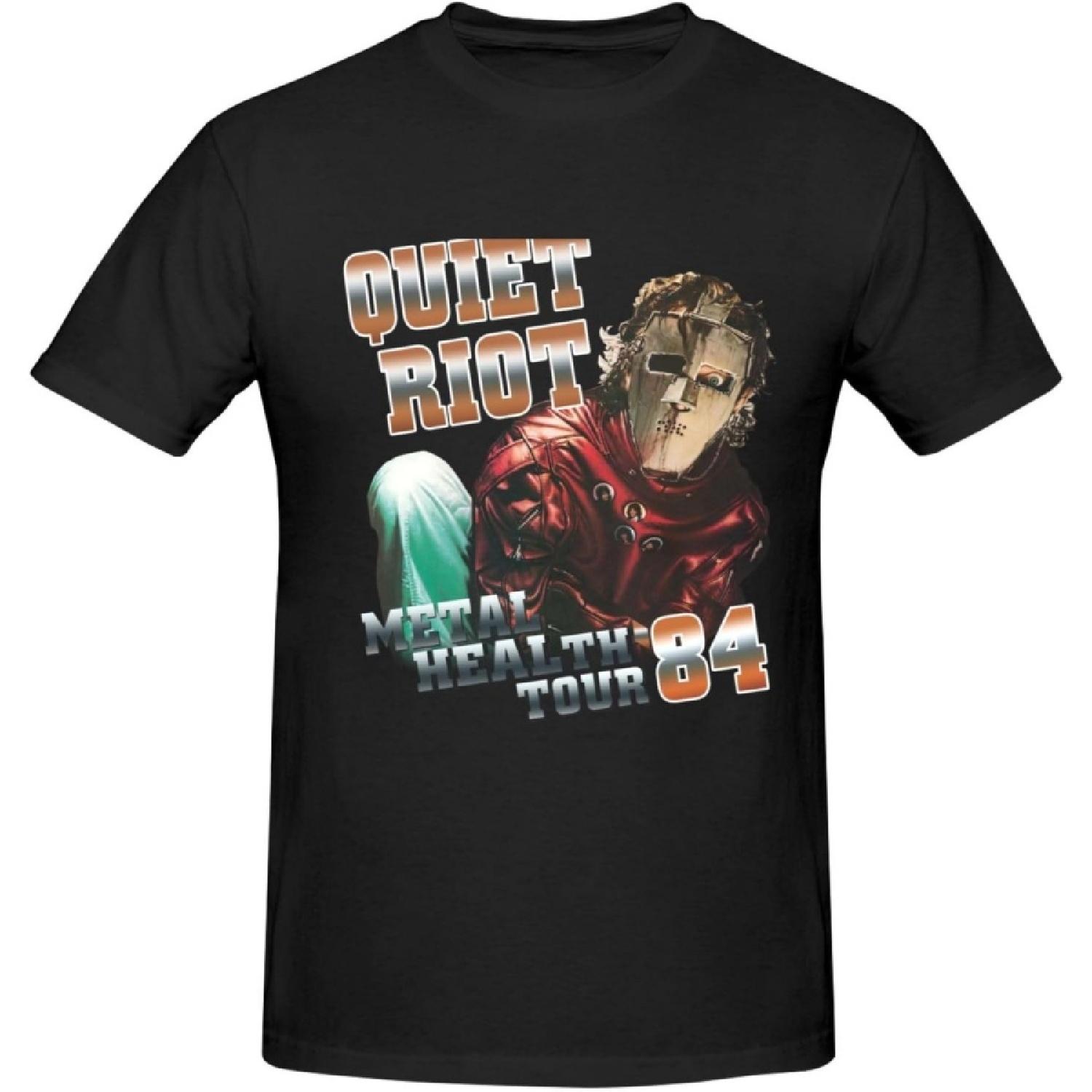 xhaxhi Men s t-Shirt Quiet Riot Crew Neck T-Shirt Cotton Casual Shirts Athletic Shirts for Men S
