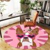 1pc dog heart Round Chair mat Area Rug - Non-Slip, Floor Mat for Office, Bedroom, and Indoor Decor c1125031