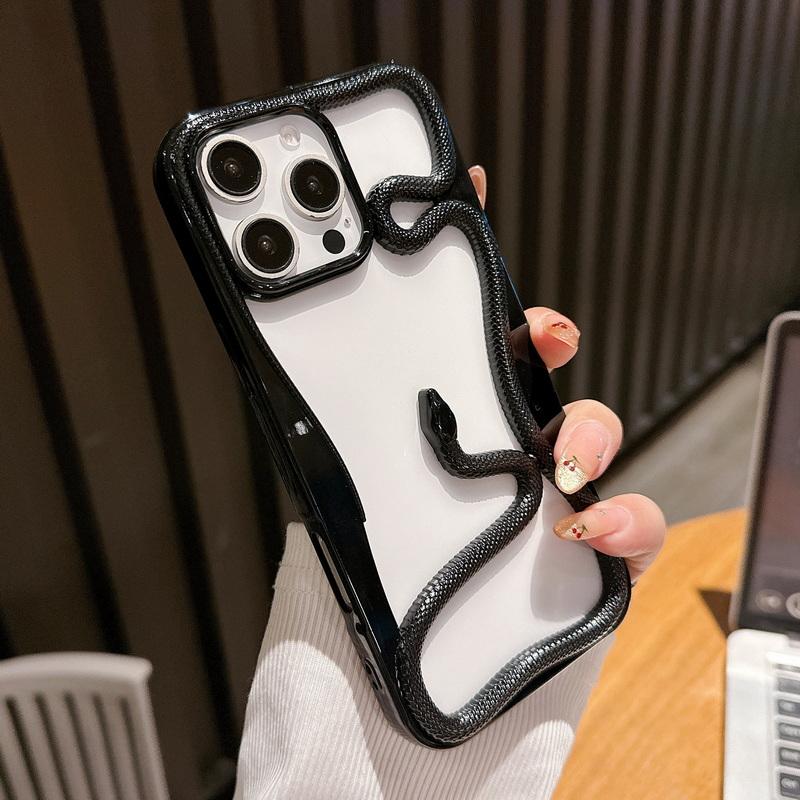 

Покрытие 3D змеиной формы модный полый чехол для iPhone 16 Pro Max 15 Pro 14 Plus 13 12 11 противоударный мягкий силиконовый чехол для телефона iPhone 16 Pro Max