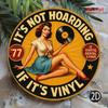 Vintage Round Metal Sign Hoarding Woman Vinyl Record Wall Art Indoor Outdoor Decor