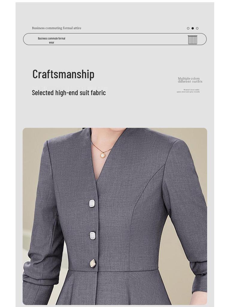 Elegant Skirt Suit for Professional Women - Perfect for Autumn & Spring Administrative Workwear