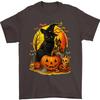 Halloween Black Cat Witch Shirt Pumpkin Skull Spooky Graphic Tee Unisex