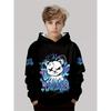 Trendy Boy Round Neck Boy 3D Printed Casual Pullover, Outdoor Hooded Sweatshirt Printed
