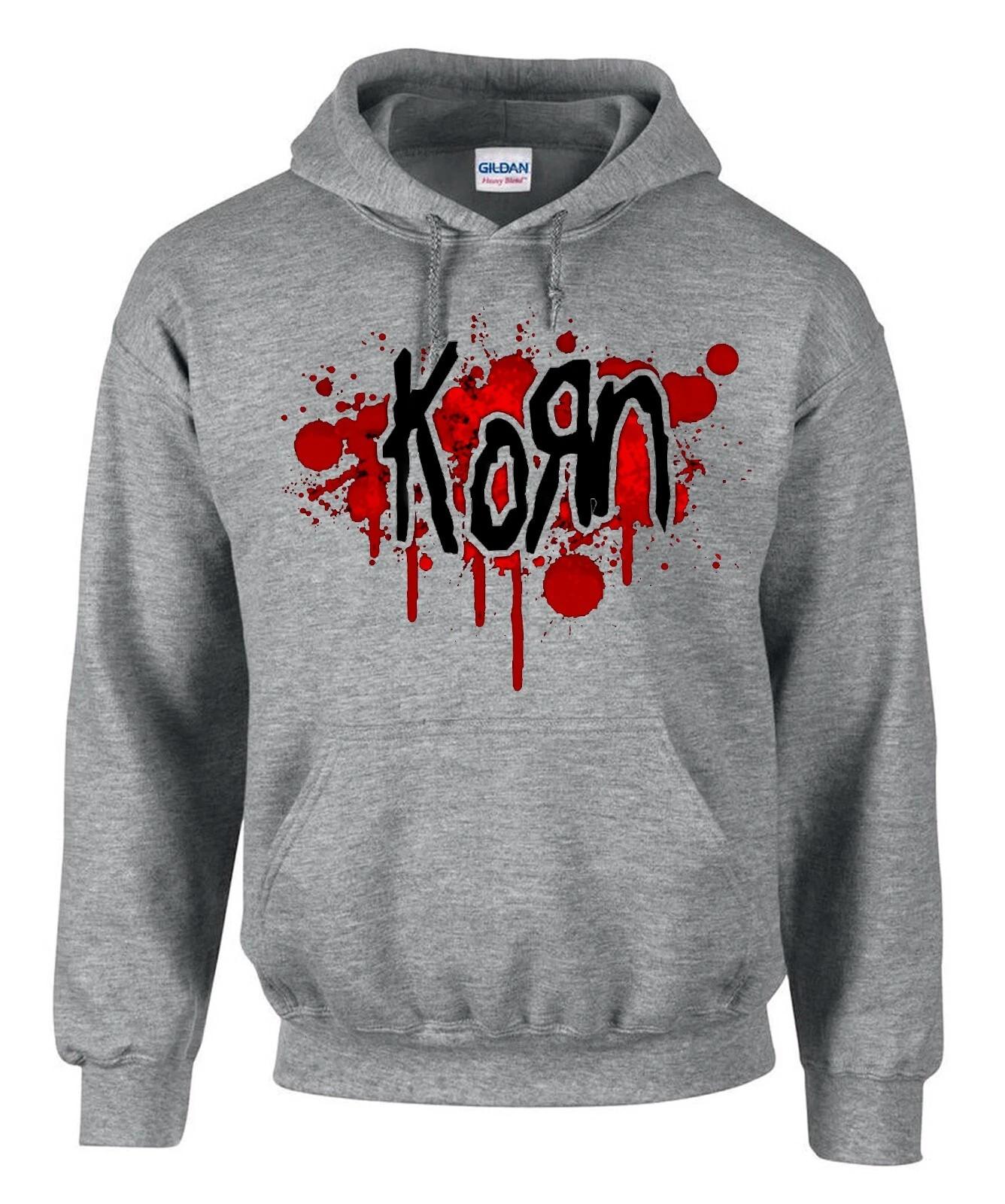 Korn Rockband Rock Music Graue Hoodies Kapuzenpullover -3527 -Grau XL