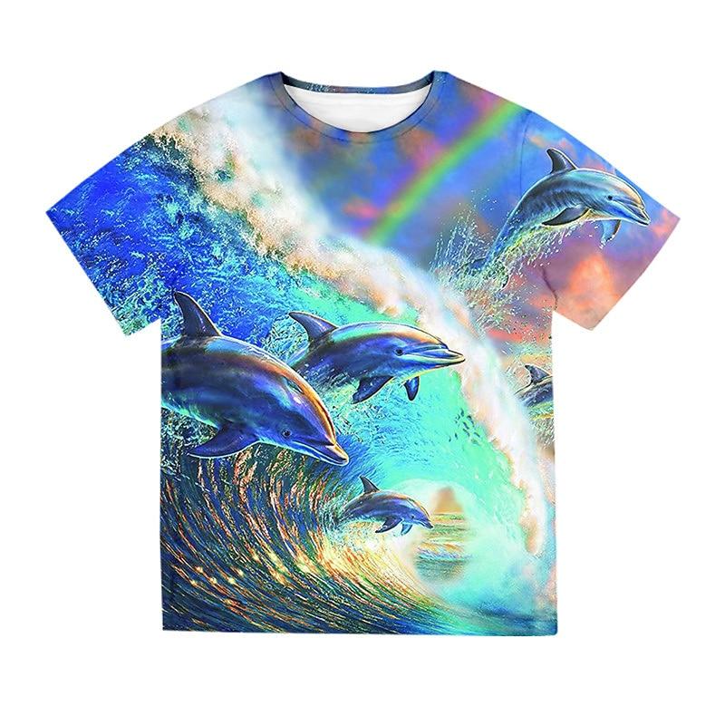 

Boys 3D Animal T shirt Short Sleeve 3D Print Summer Spring Active Sports Fashion Kids 3-12 Years Outdoor Daily Regular Fit 110cm