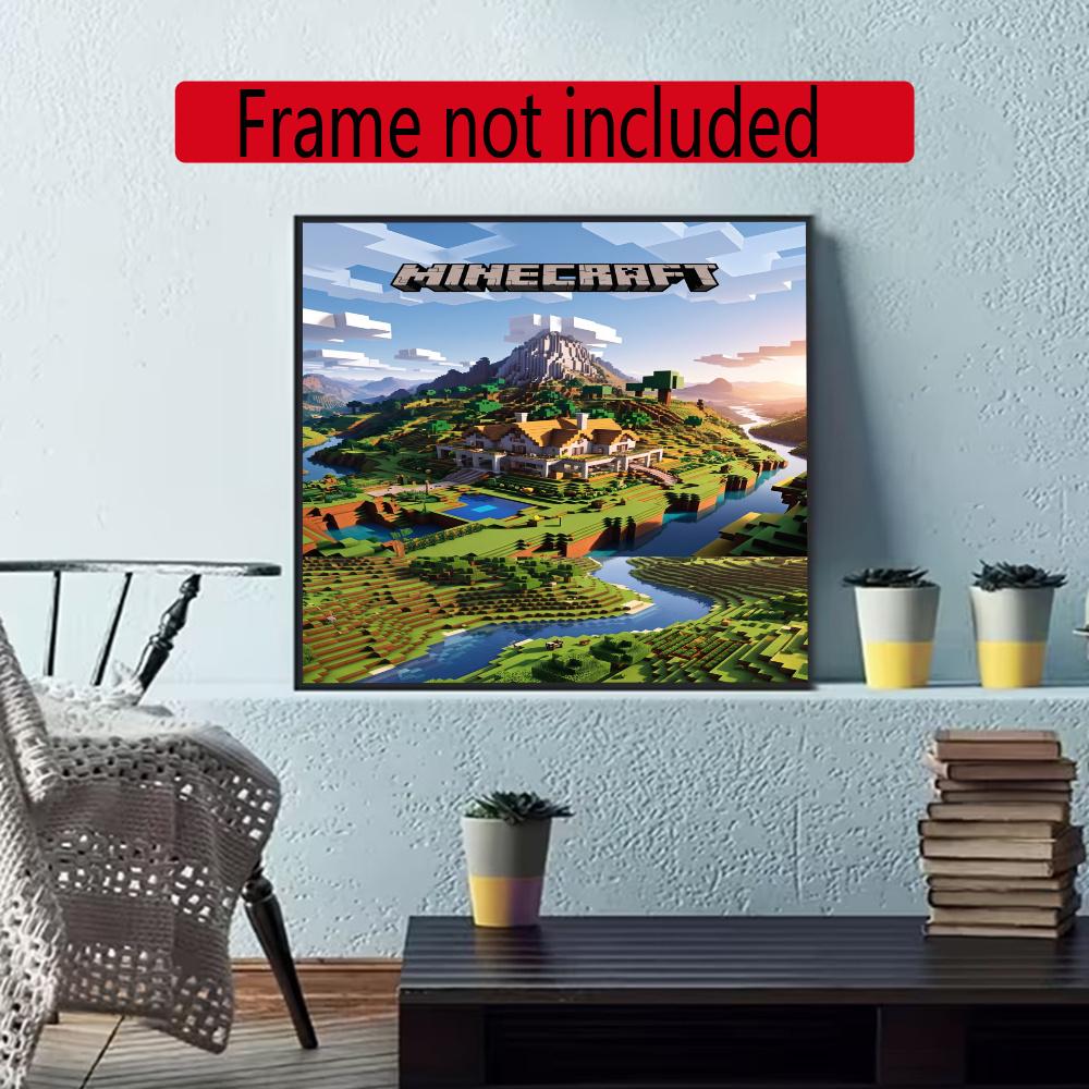 Minecraft 5D Diamond Painting Round Diamond Rhinestones Mosaic Diamond Embroidery Wall Paintings Rhinestones Gift Frameless