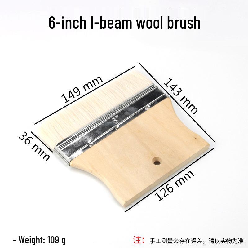 I-Shaped Short-Handled Wool Paint Brush - 4/5/6 Inch, High-Quality, Wooden Handle, Non-Shedding, Free Shipping