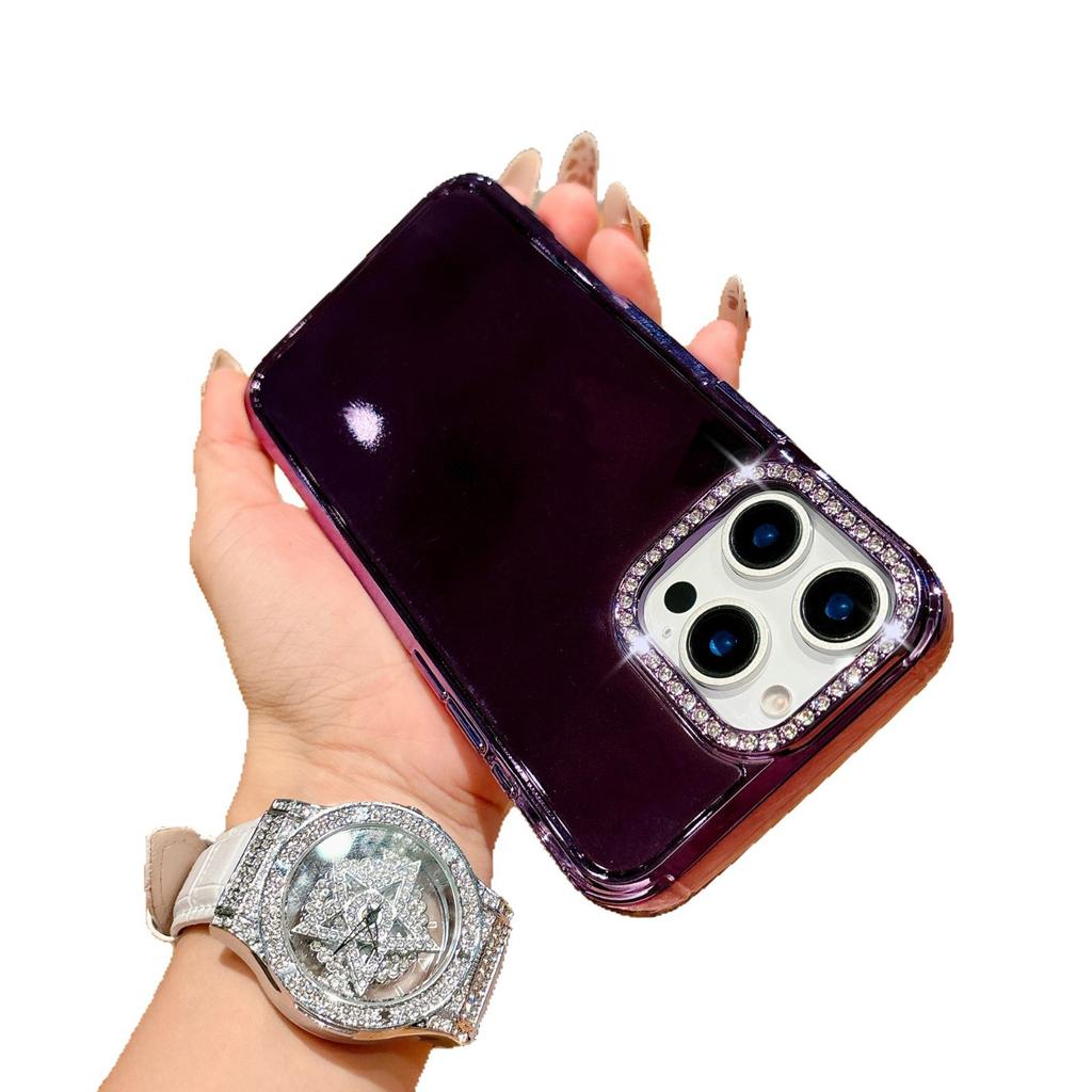 Electroplated Flash Diamond Lens Mobile Phone Case Is Suitable for Apple 16PROMA Diamond Bear Protective Case 14/13 Protective Case