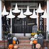 Halloween Magic Wizard Hat Triangle Witch Cap Kids Adults Halloween Party Cosplay Costume Props Black White Yard Hanging Hats