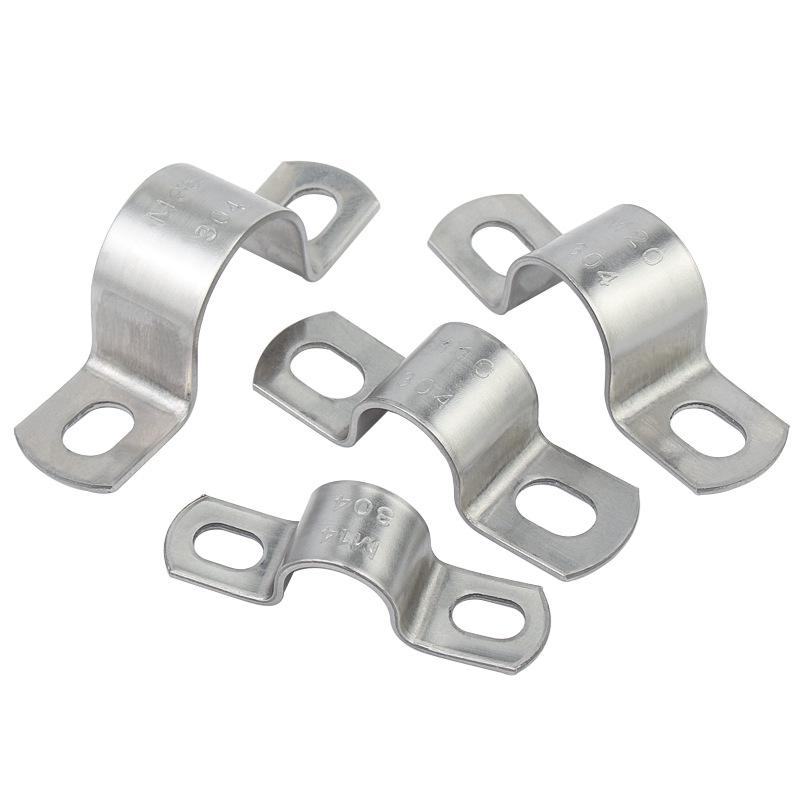 304 Stainless Steel U-Shaped Saddle Pipe Clamp Clip Bracket Holder