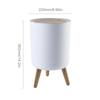 Wooden High Foot Trash Can For Bathroom Creative Kitchen Wastebin with Press Cover Living Room Toilet Garbage Container