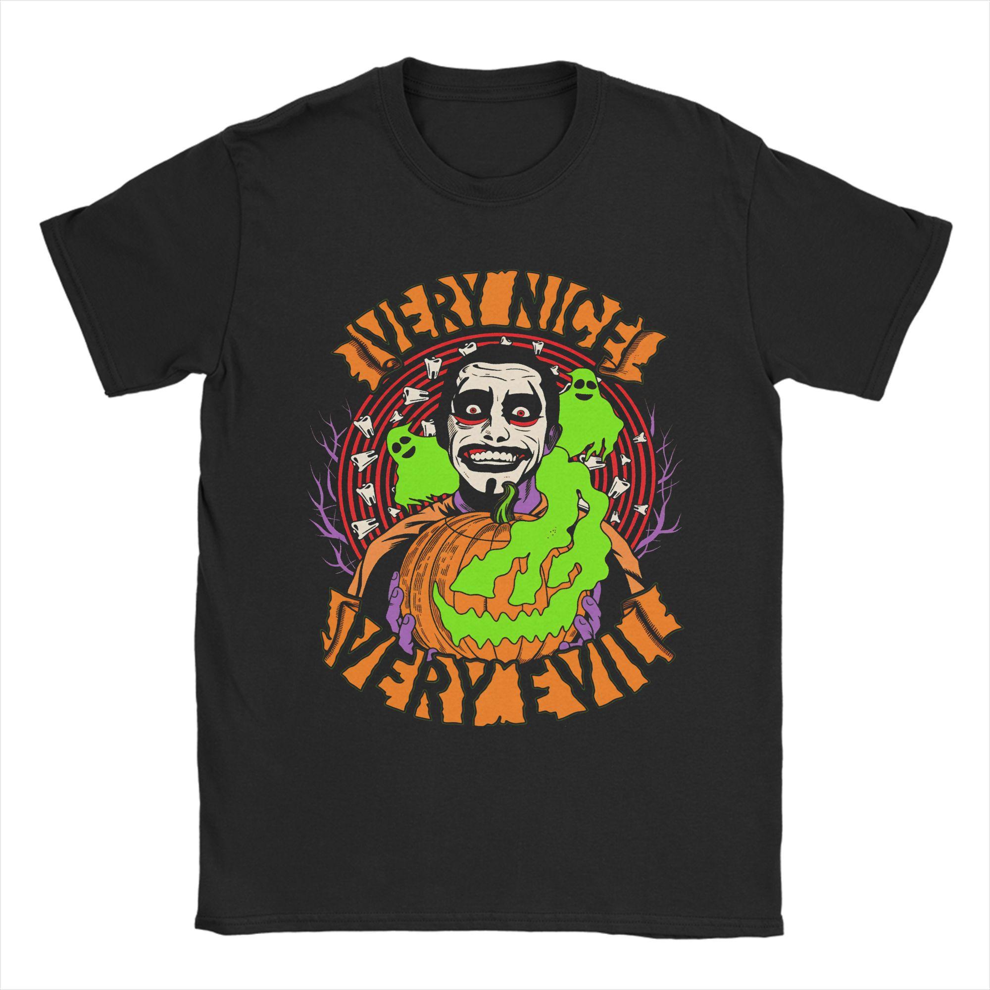 Danhausens Very Nice Very Evil Unisex T Shirt Vintage Tees Short Sleeve Round Collar TShirt Pure Cotton Printing Clothes S
