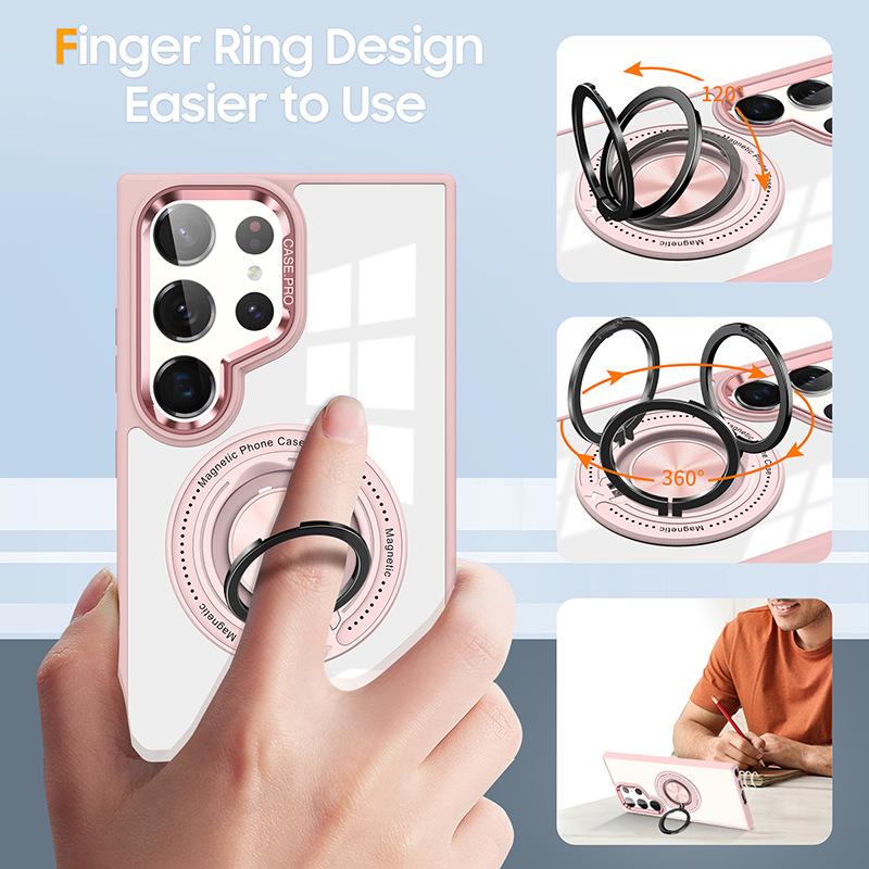 Cross-border Keke 360 Samsung S25 Ultra Case - 360° Rotating Stand, A16 Magnetic, Anti-fall Protection