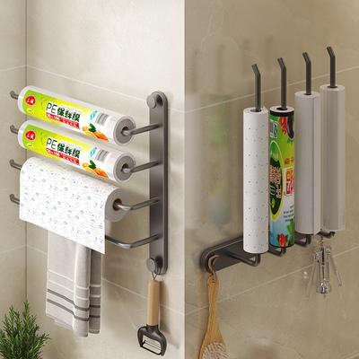 Multi-Purpose No Drill Shelf Roll Holder Kitchen Towel Rack  Storages Organization Floating Wall Shelves Kitchen Accessories