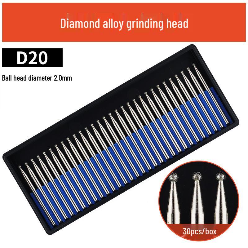 3mm Diamant-Karborund-Schleifkopf für Elektro-/Druckluftschleifer - Kugelförmige Nadel zum Gravieren & Aufbohren