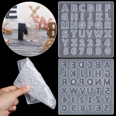 Transparent Silica Gel Handmade Resin Casting Alphabet Number Silicone Molds Resin Mould DIY Crafts
