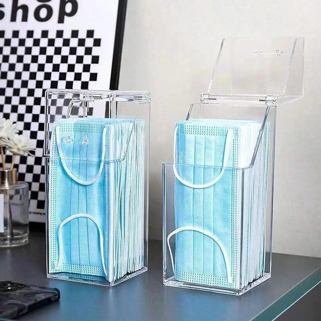 Desktop Makeup Brush Storage Bucket Cup Holder with Lid Makeup Lipstick Cosmetic Storage Box Organizer Tube Transparent