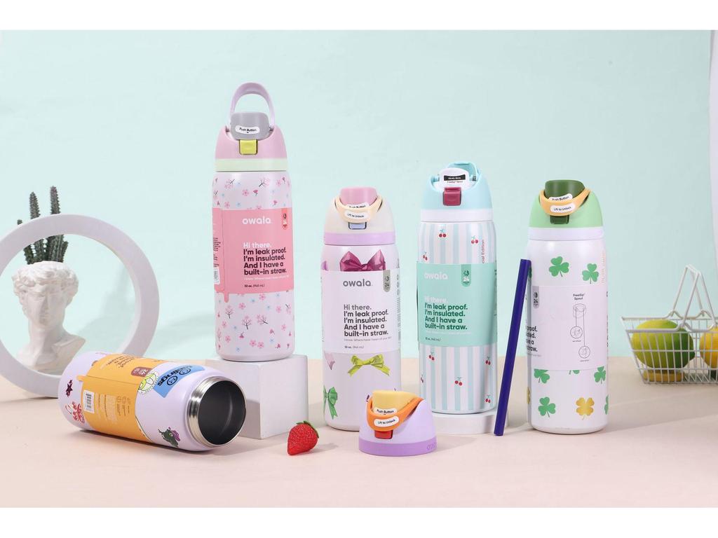 Owala Isolierte Edelstahl Sportwasserflasche - Kreativ, Modisch, Tragbarer Obstbecher