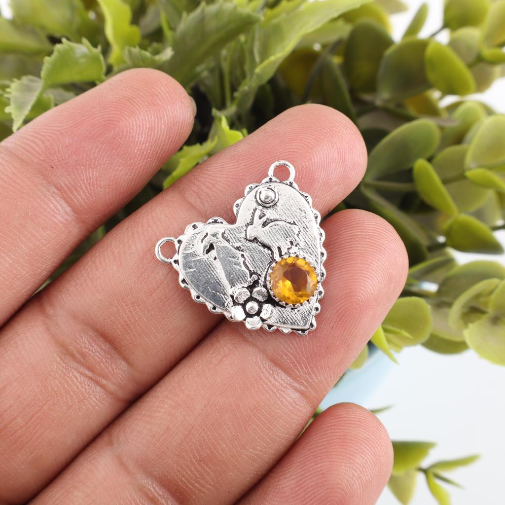 Citrine Pendant, 925 Solid Sterling Silver Gemstone Jewelry, Handmade Pendant, For Thanksgiving