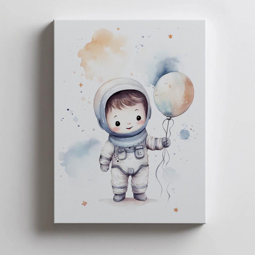 Odkrywca Wszechświata Z Balonem Odkrywca Wszechświata Z Balonem, 70X100 Cm, Rama Aluminiowa Czarna, Papier Matowy 230 Gsm